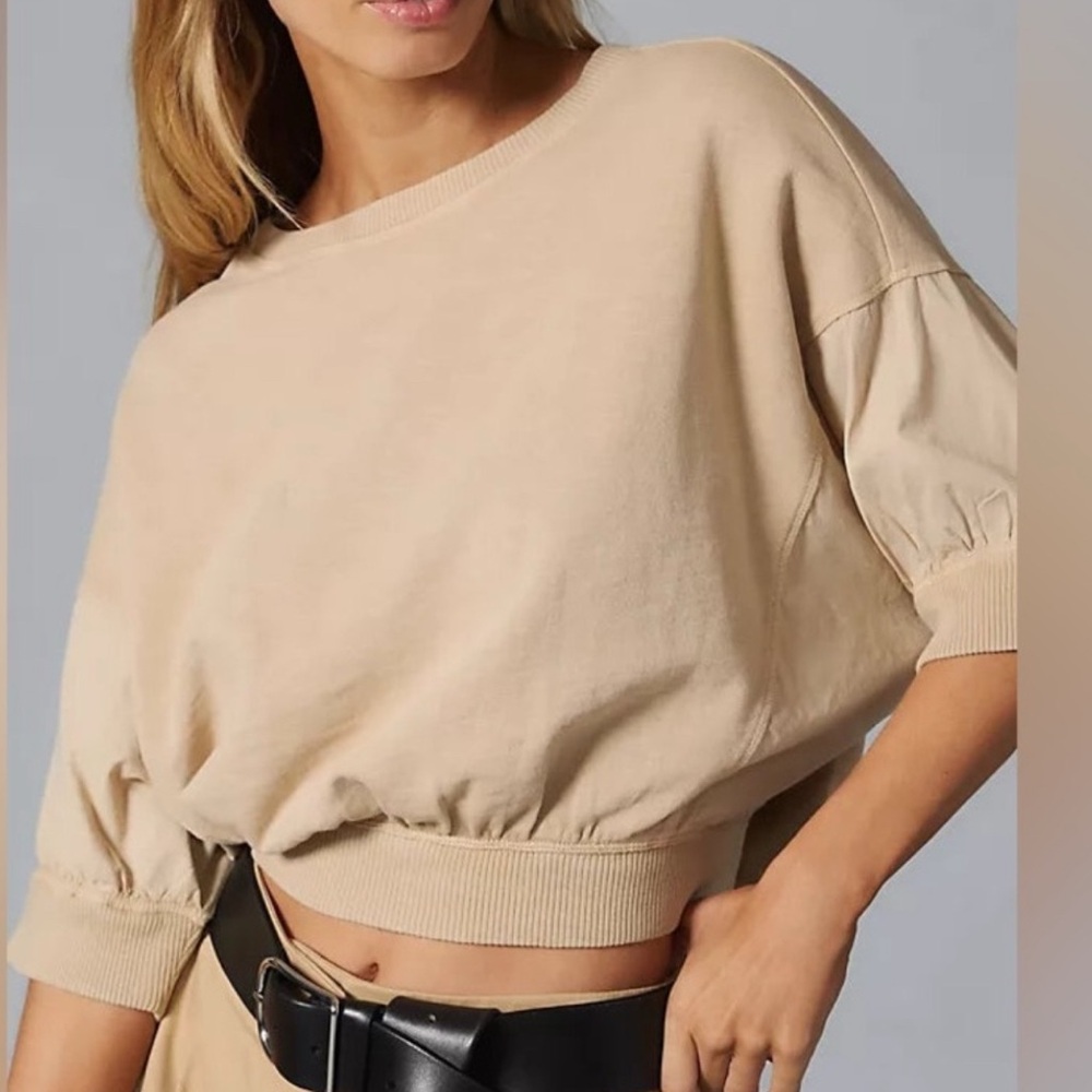 Anthropologie Pilcro cropped relaxed fit round neckline sweatshirt size XL.